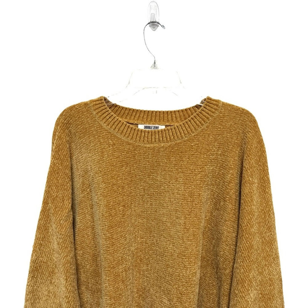 Double Zero Mustard Colored Plush Sweater Size Large Oversized Fit Holiday - Picture 2 of 6